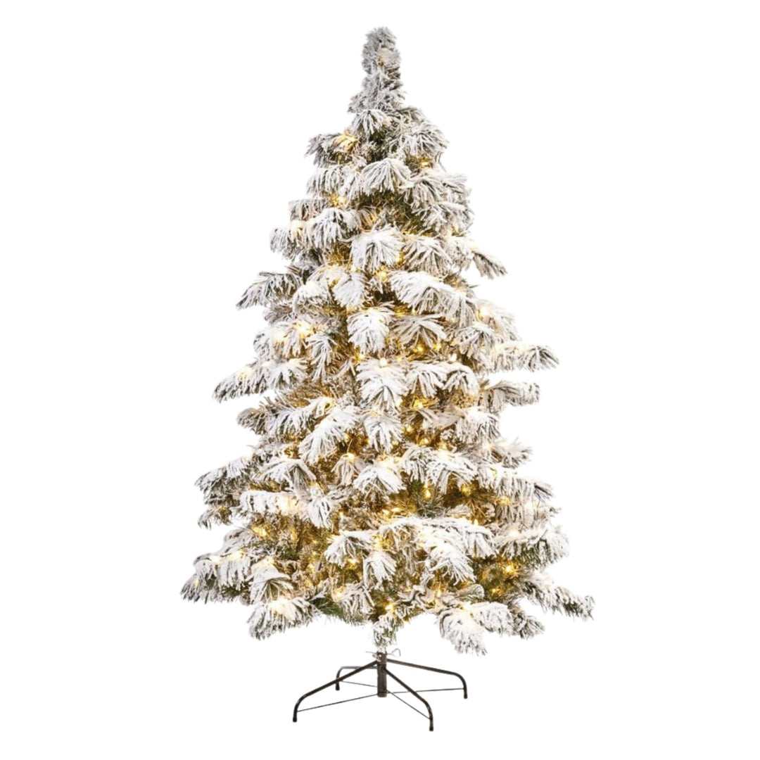 180cm 350 LED L. Flock Pine Tree - WH537 TPS - Sutherland Interiors