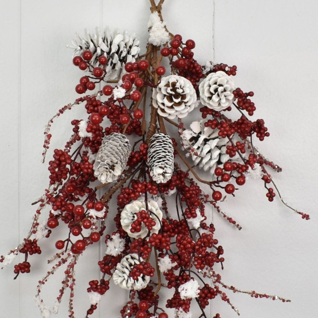 30"Winter Garden Mixed Berry Cone Drop - Sutherland Interiors