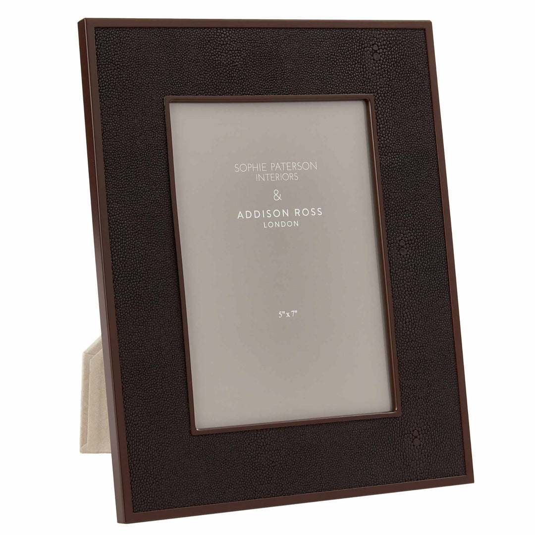 Anthracite Faux Shagreen & Bronze Photo Frame - Sutherland Interiors