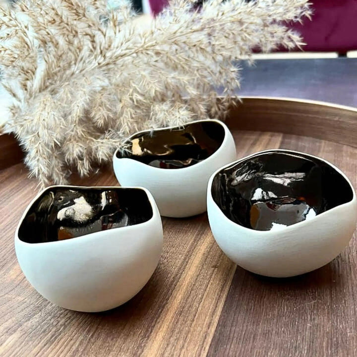 Bronze Ceramic Candle Holders - 3 Pieces - Sutherland Interiors