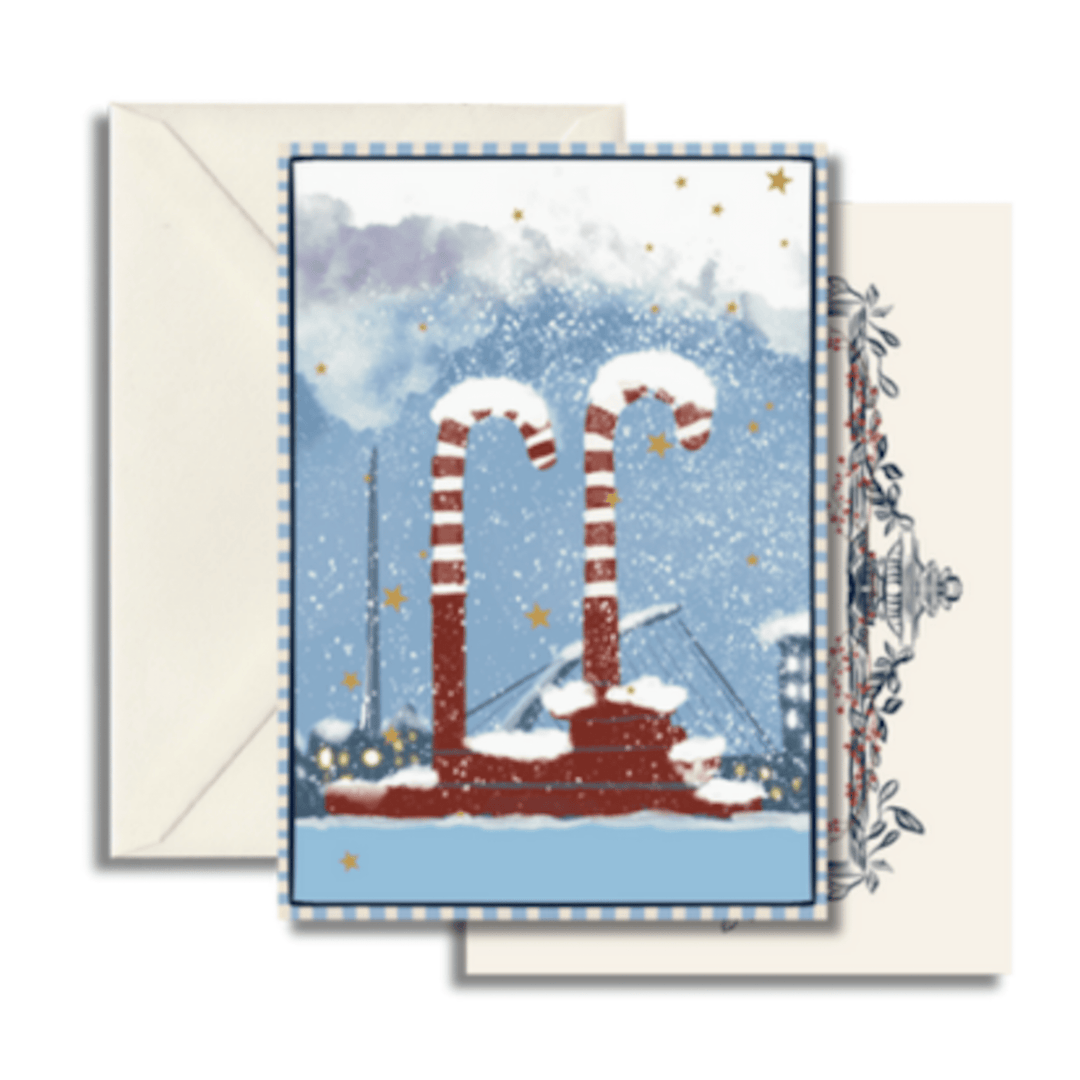 Christmas Card - Poolbeg Candy Cane - Sutherland Interiors