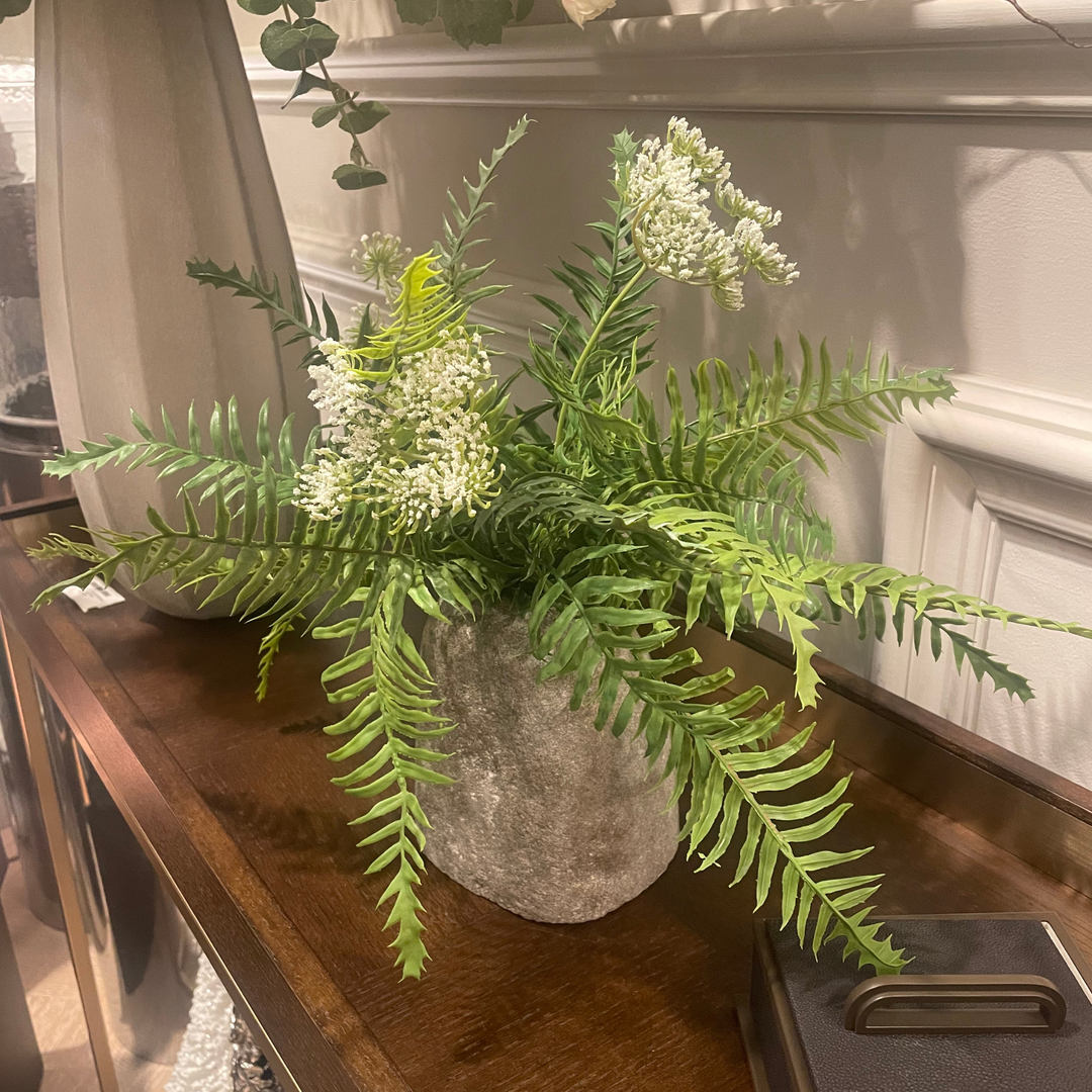 Queen Anne’s Lace in a Stone Vase