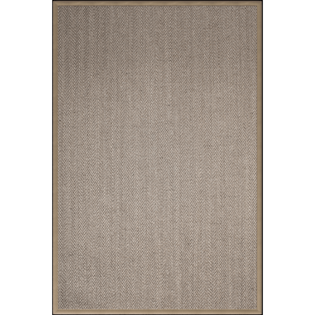 Rhino Grey Sisal Jute Rug with Gold Border - Sutherland Interiors