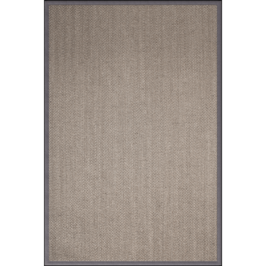Rhino Grey Sisal Jute Rug with Grey Border - Sutherland Interiors