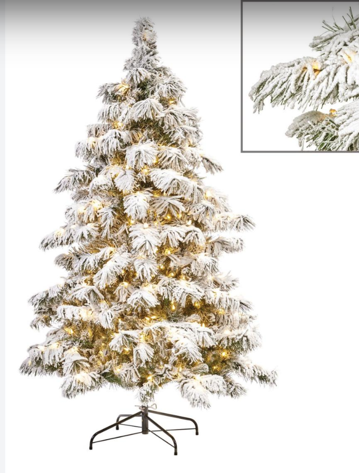 350 LED L. Flock Pine Tree - WH537 TPS