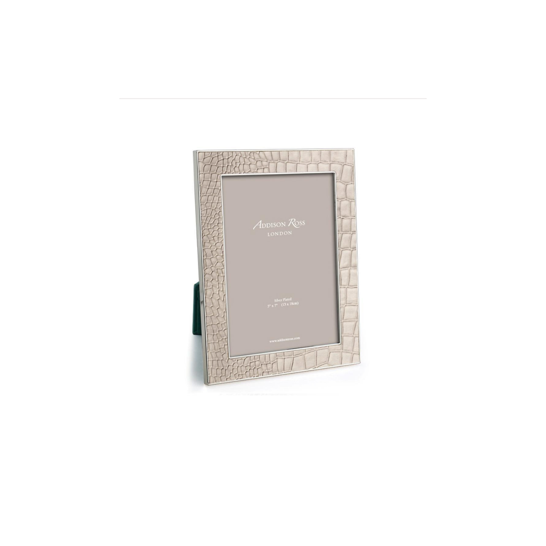 Cream Croc & Silver Frame 5X7