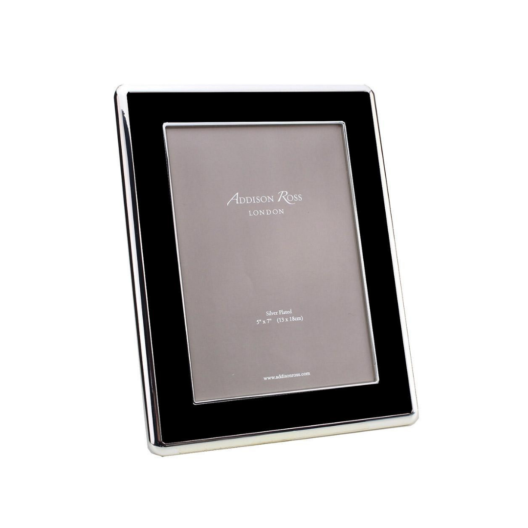 Black Enamel & Silver Curve Frame