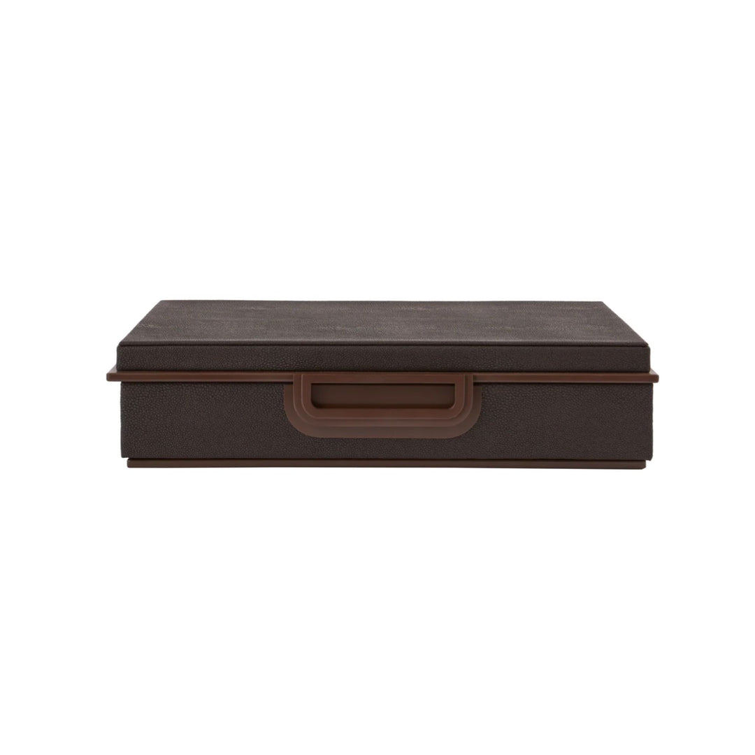 LARGE ANTHRACITE FAUX SHAGREEN BOX