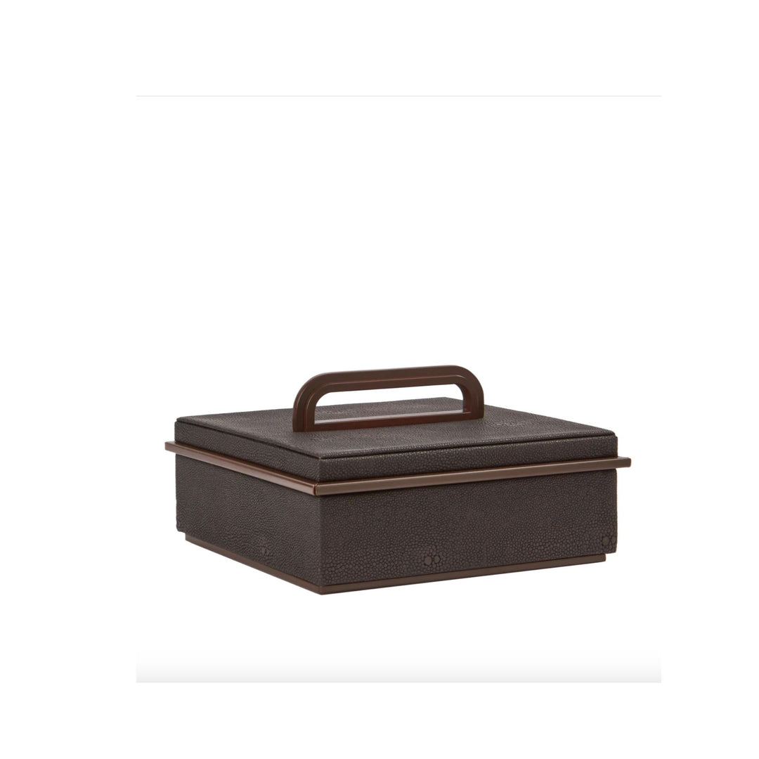 SMALL ANTHRACITE FAUX SHAGREEN BOX
