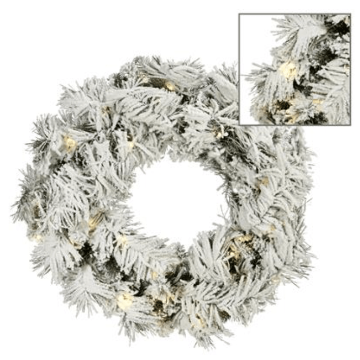 Christmas Wreath snow LED 76cm - Sutherland Interiors