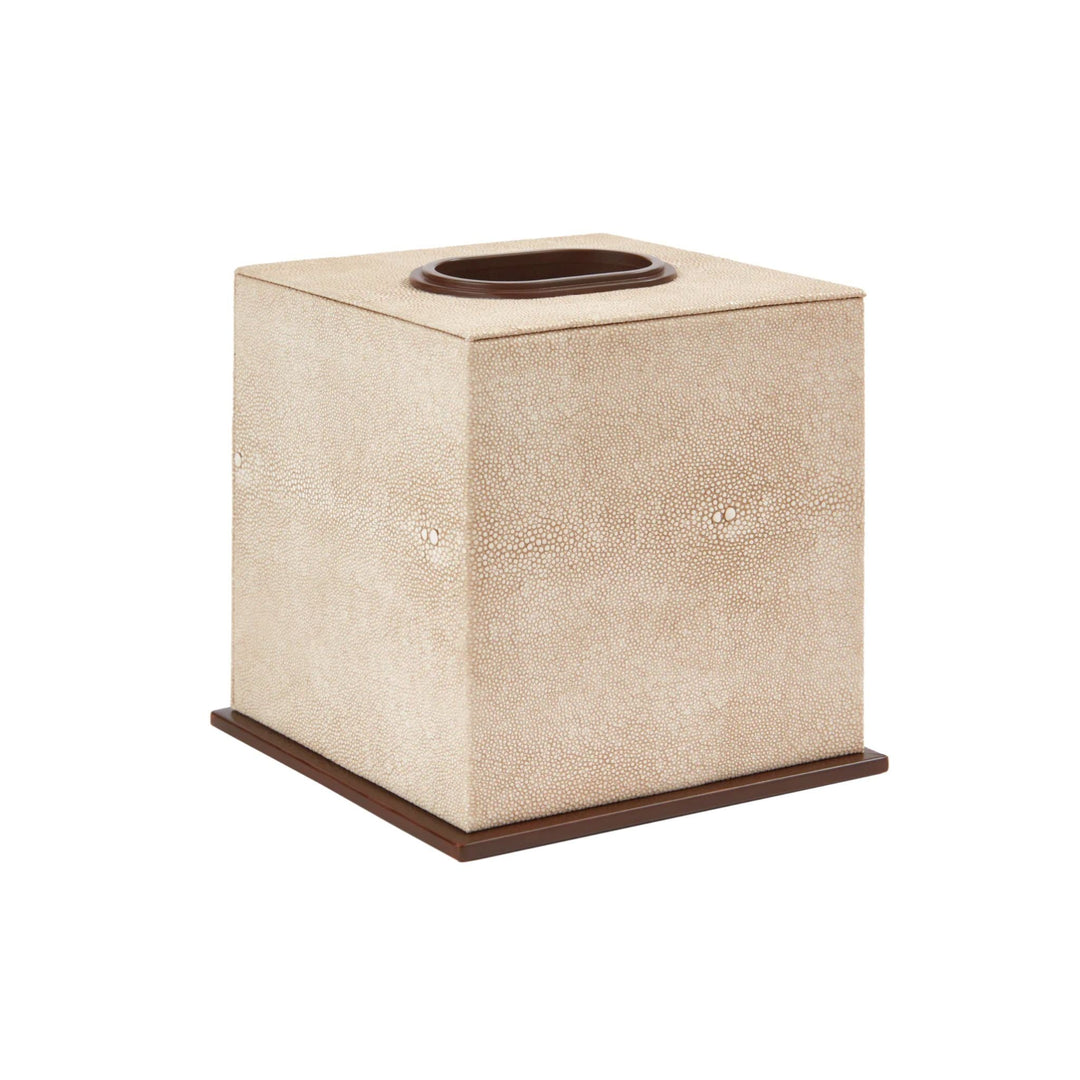 Ecru Faux Shagreen Tissue Box - Sutherland Interiors