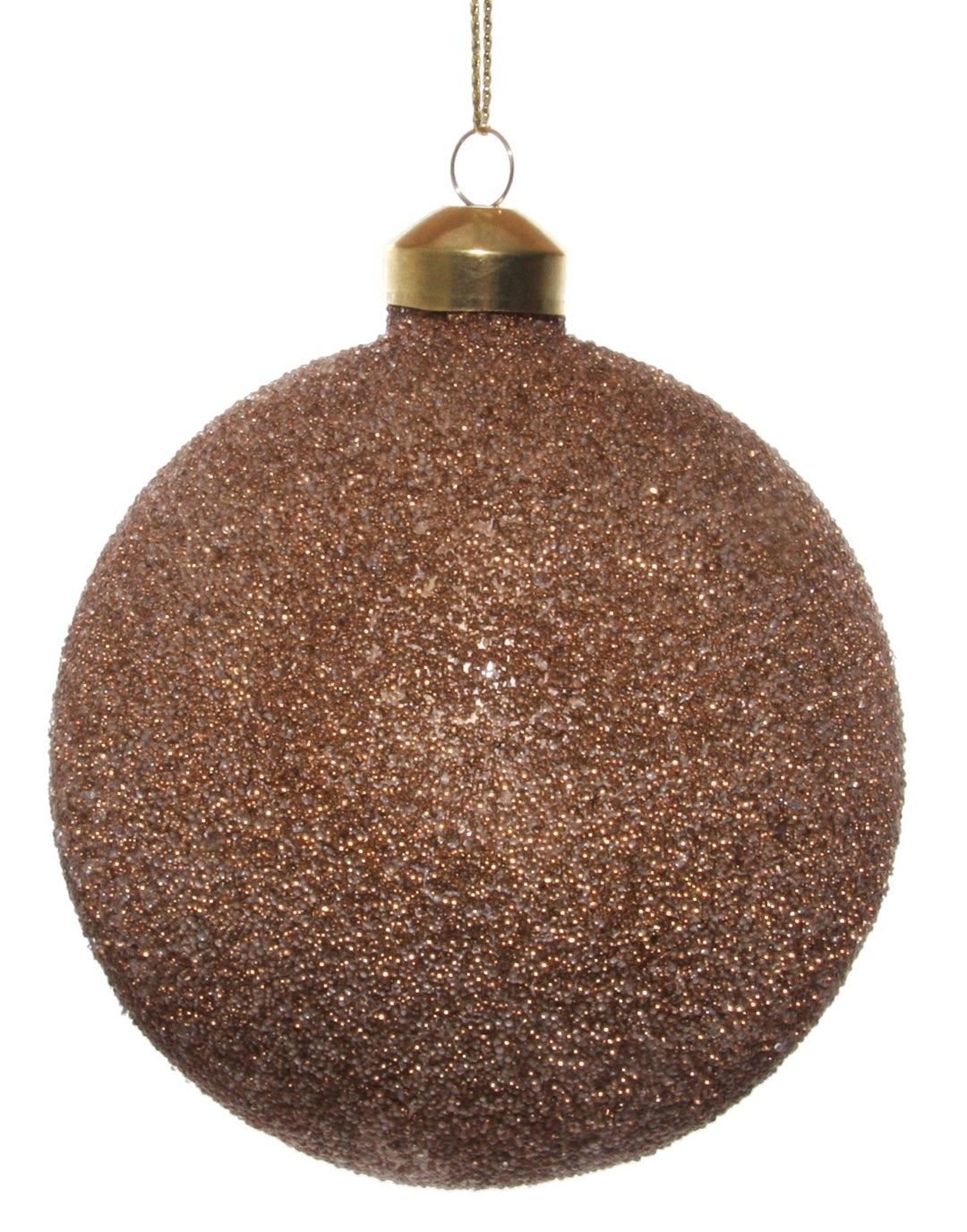 Glass ball brown gold beaded 10cm - Sutherland Interiors