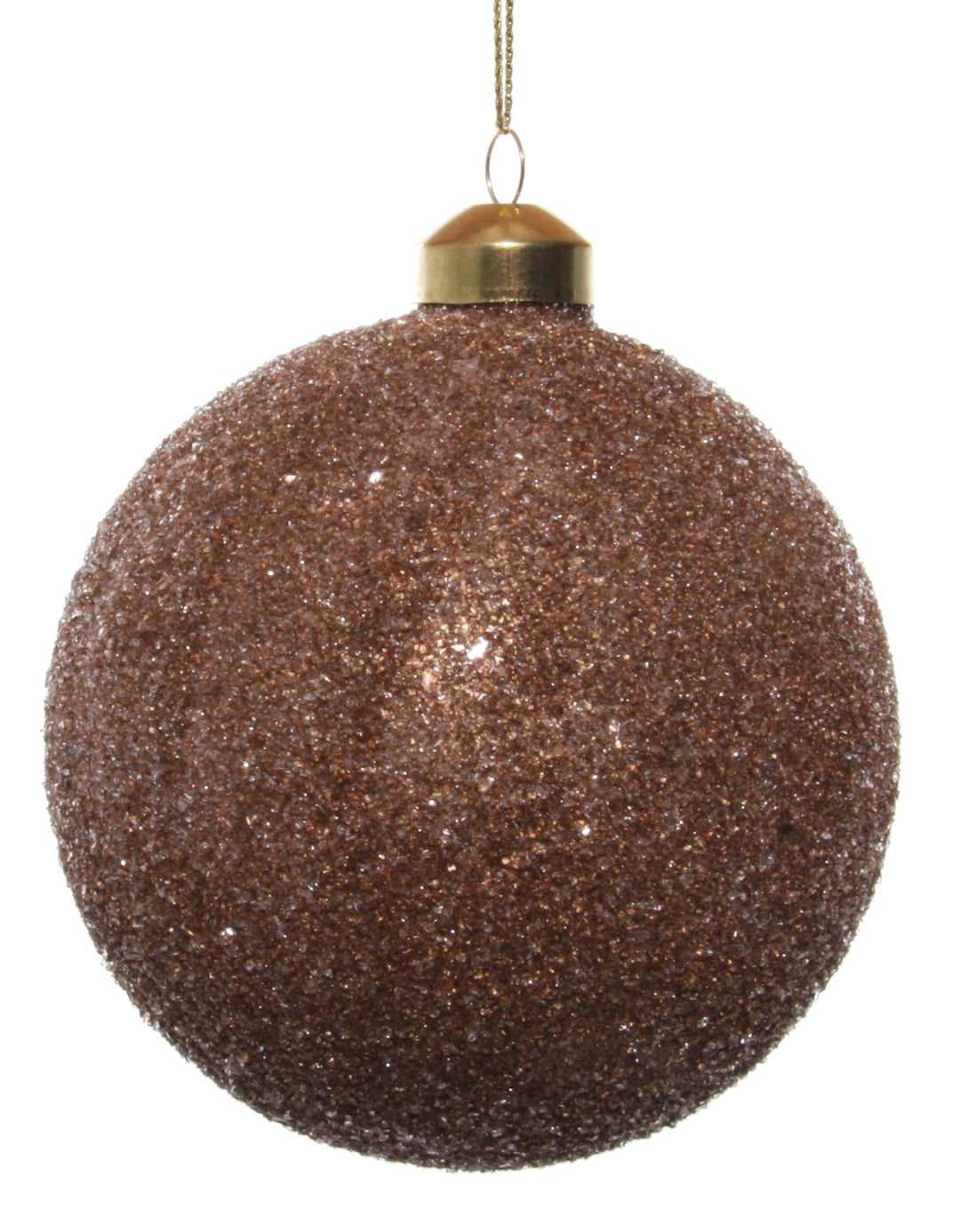 Glass ball brown gold iced 10cm - Sutherland Interiors