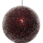 Iced Burgundy Glitter Bauble - Sutherland Interiors