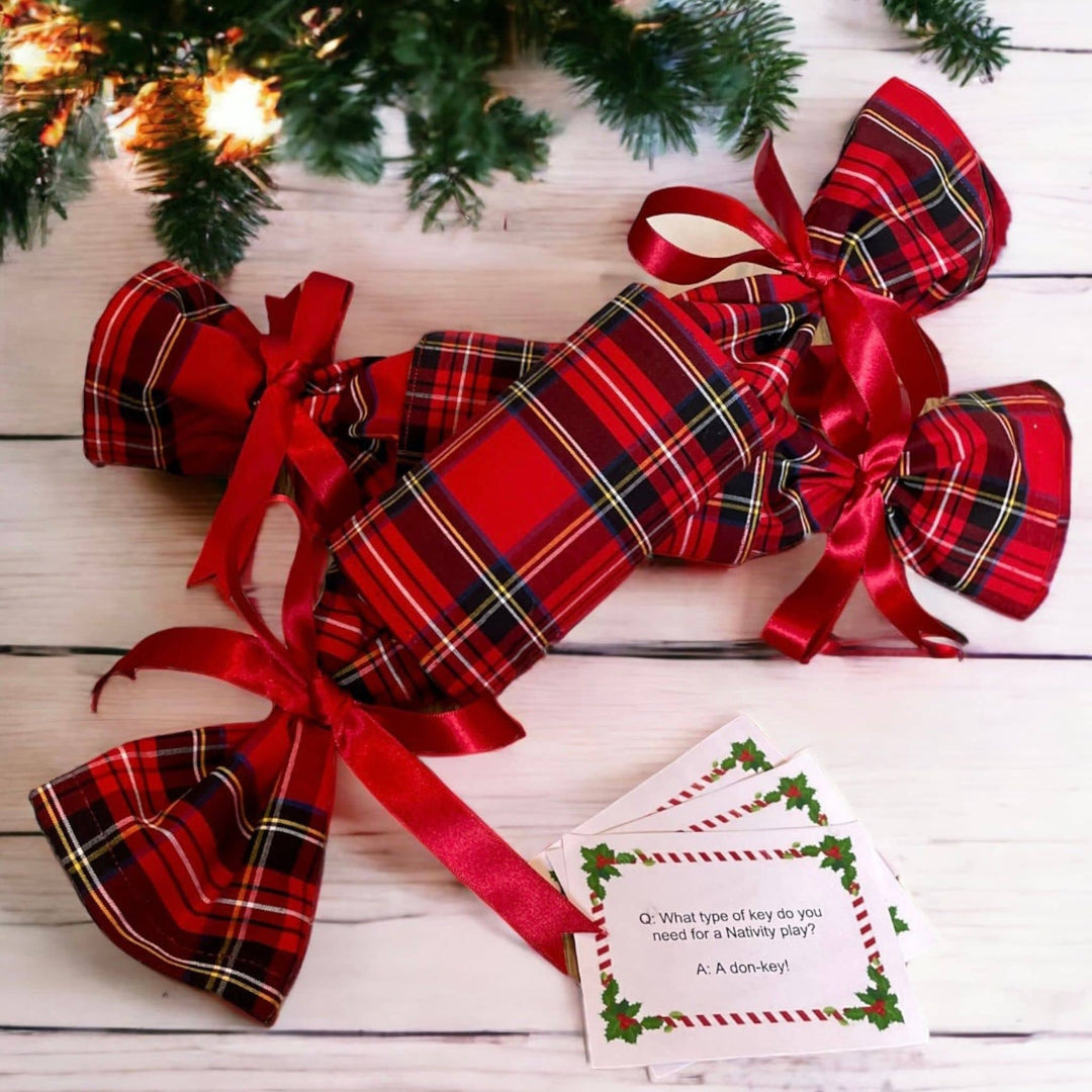 Traditional Tartan Red - Luxury Reusable Christmas Crackers - Sutherland Interiors
