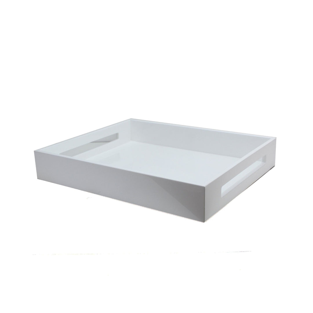 White Lacquered Medium Serving Tray