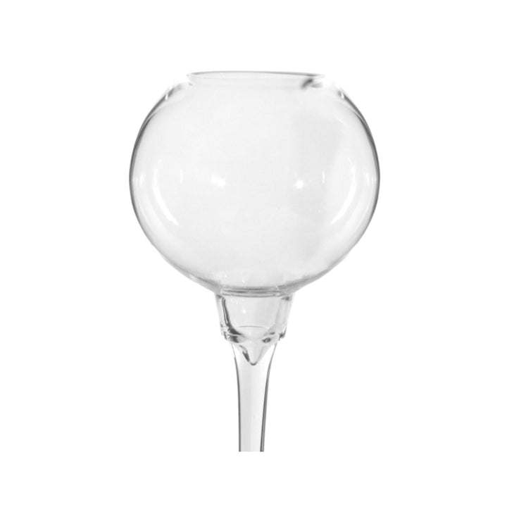 Glass ball vase on leg clear