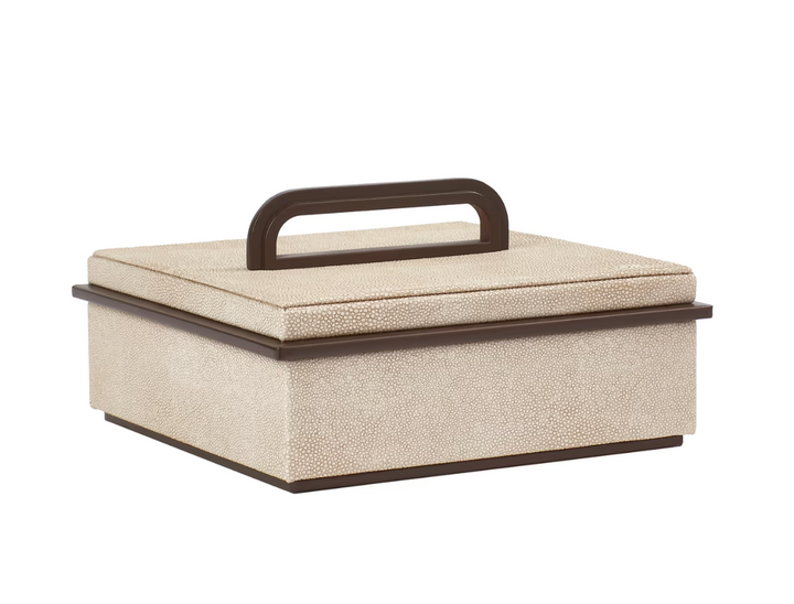 Small Ecru Faux Shagreen Box