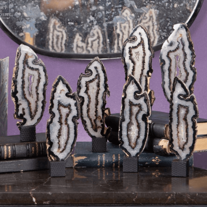 Agate Slice on Black Cube - Sutherland Interiors