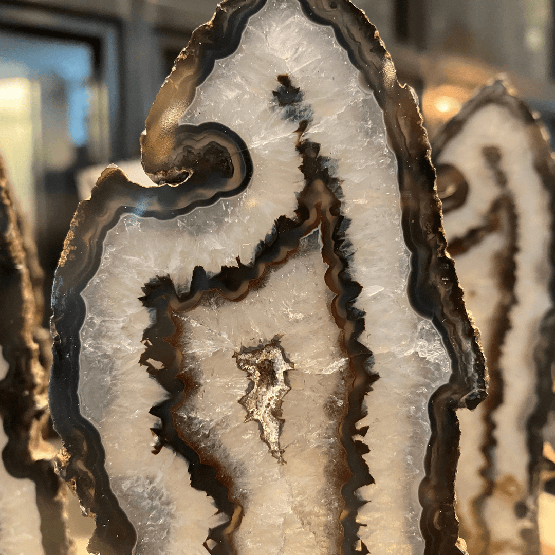 Agate Slice on Black Cube - Sutherland Interiors