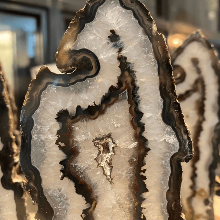 Agate Slice on Black Cube - Sutherland Interiors