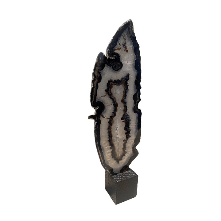 Agate Slice on Black Cube - Sutherland Interiors