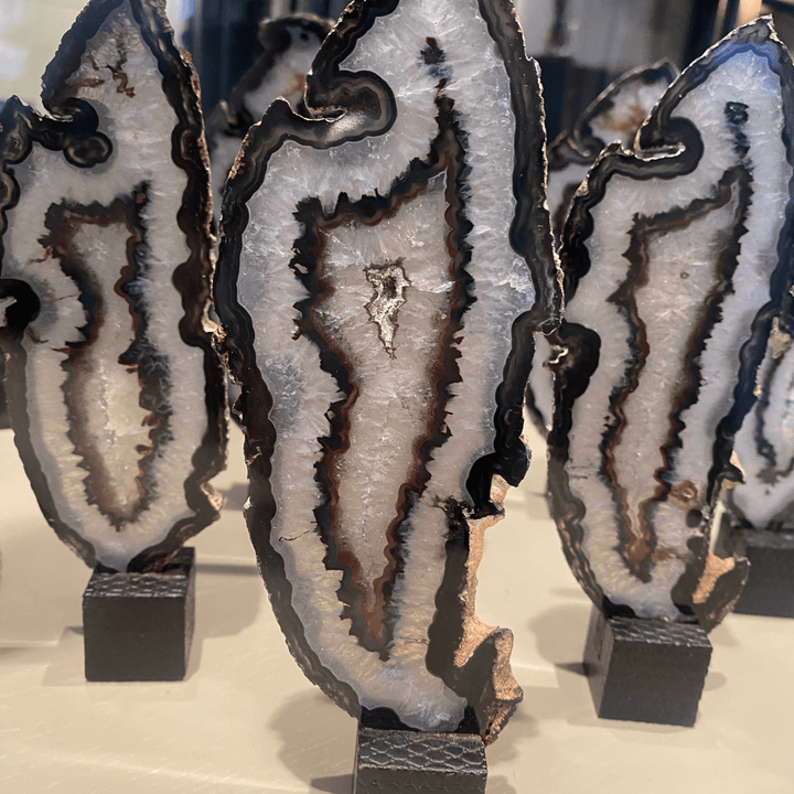 Agate Slice on Black Cube - Sutherland Interiors