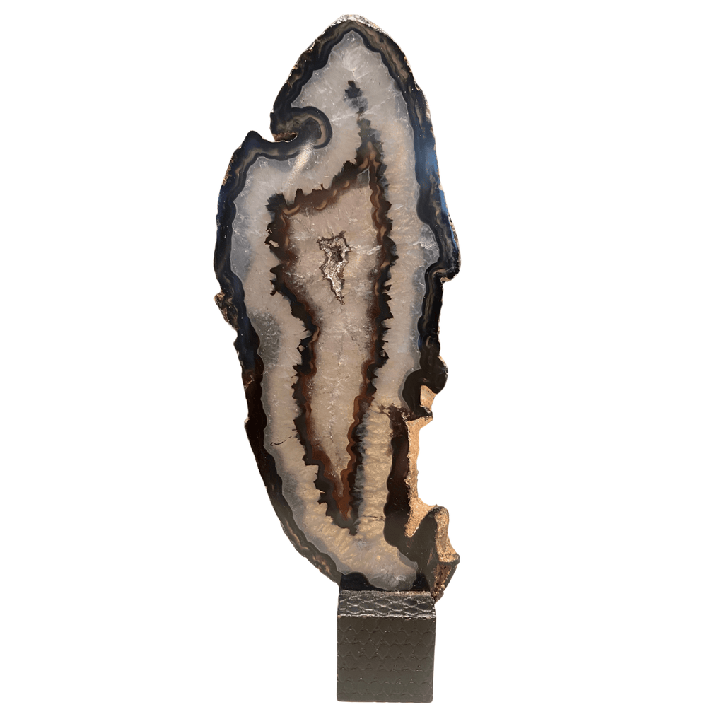 Agate Slice on Black Cube - Sutherland Interiors