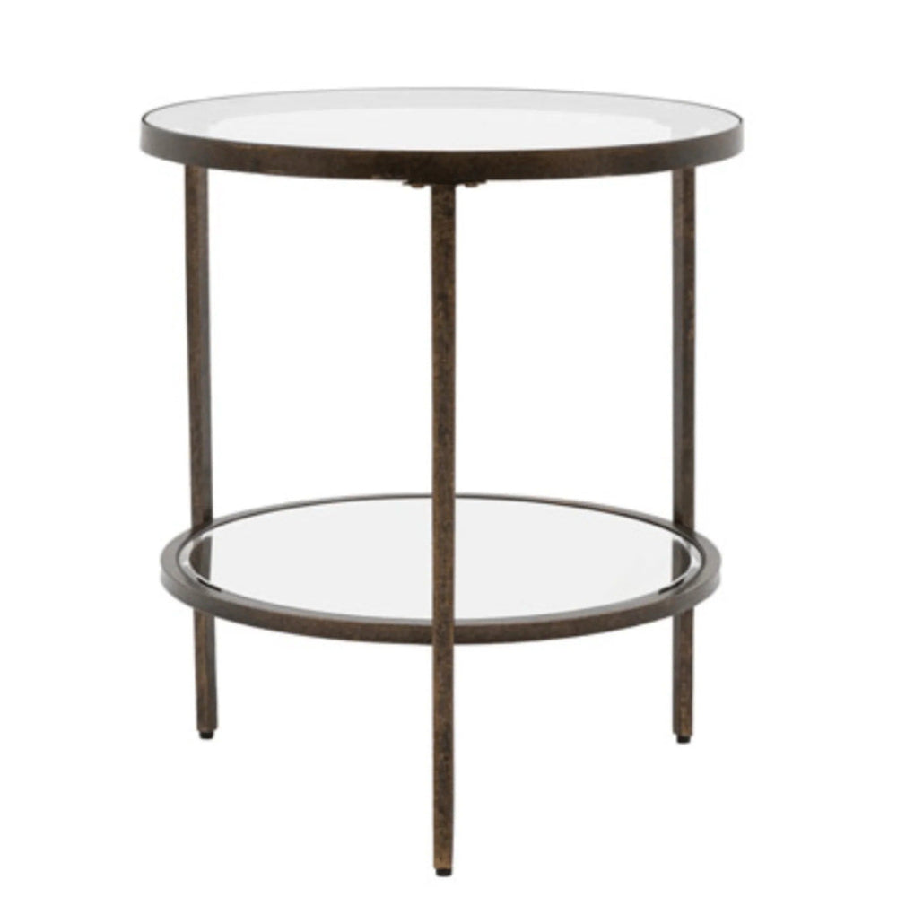 Aged Bronze Round Side Table - Sutherland Interiors
