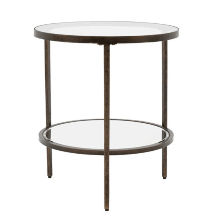 Aged Bronze Round Side Table - Sutherland Interiors