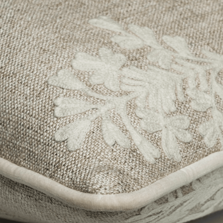 Alba Ivory Embroidered Cushion - Sutherland Interiors