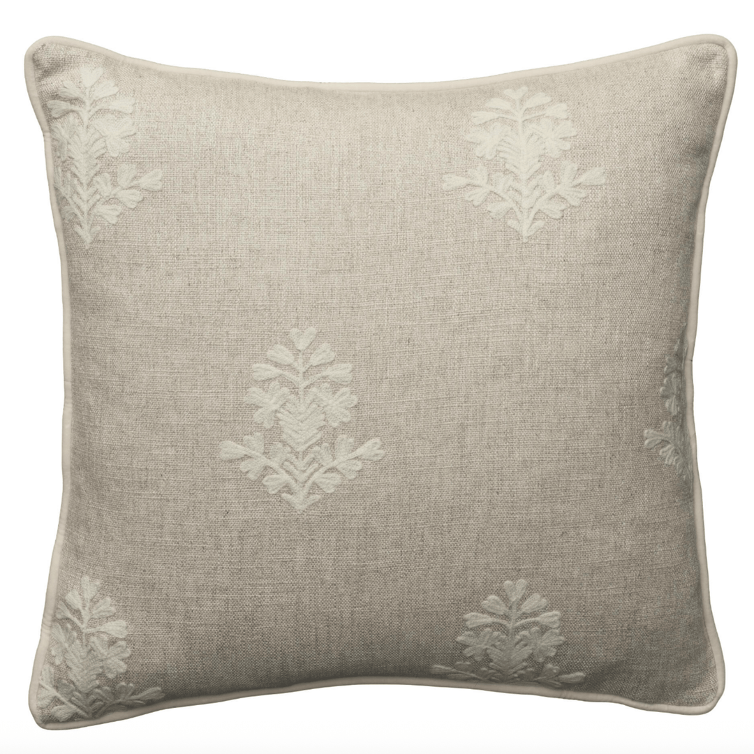 Alba Ivory Embroidered Cushion - Sutherland Interiors