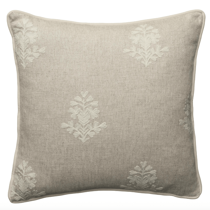 Alba Ivory Embroidered Cushion - Sutherland Interiors
