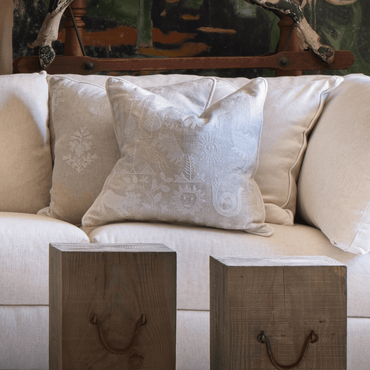 Alba Ivory Embroidered Cushion - Sutherland Interiors