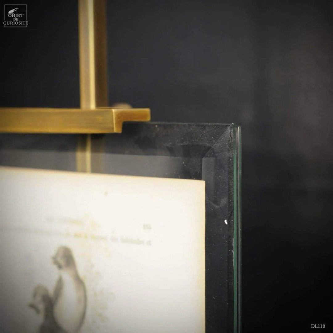 Antique Brass Display Easel with Bevelled Glass - Sutherland Interiors