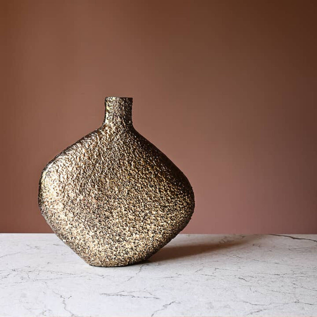 Antique Finish Gold Vase - Sutherland Interiors