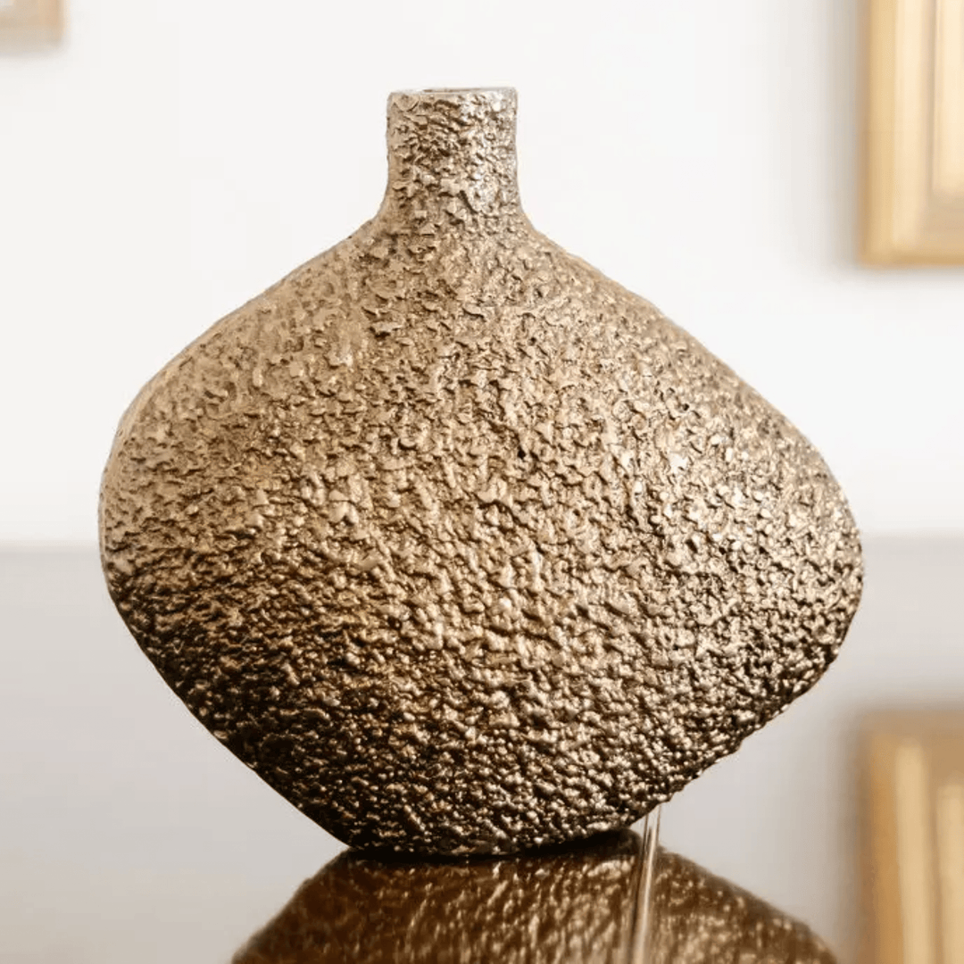 Antique Finish Gold Vase - Sutherland Interiors
