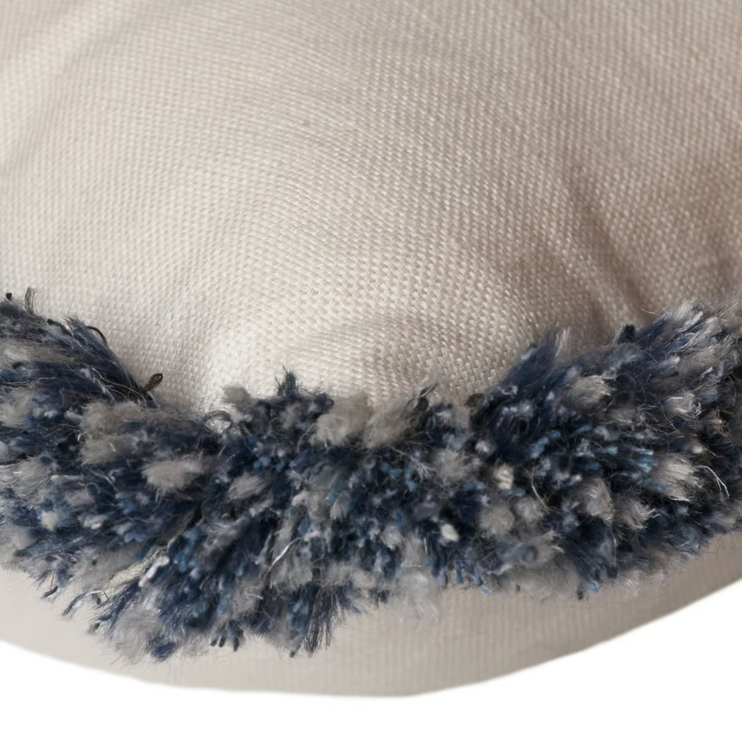 Beagle Salt/ Moscow Mule Fringe Cushion