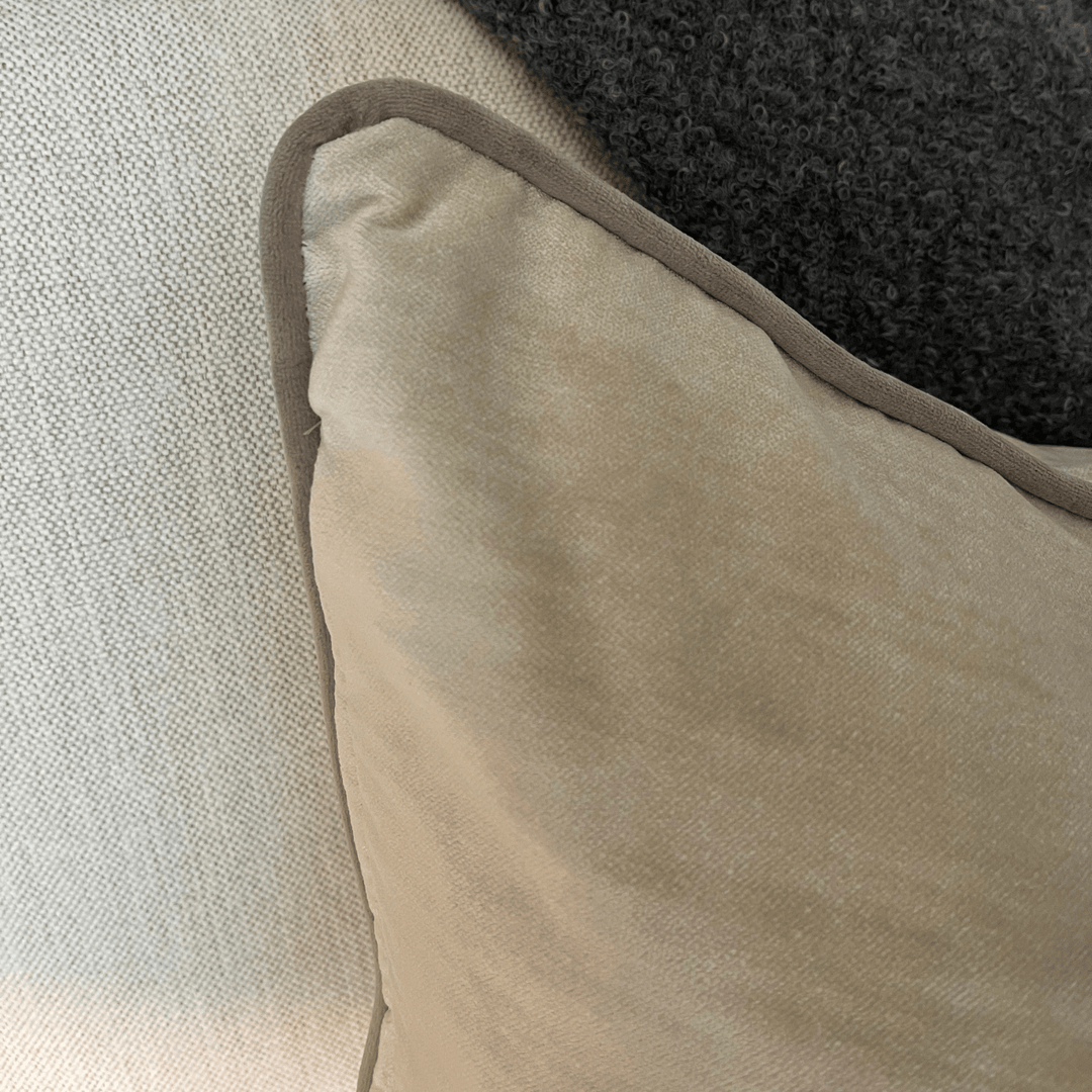 Beige Velvet Cushion - Sutherland Interiors