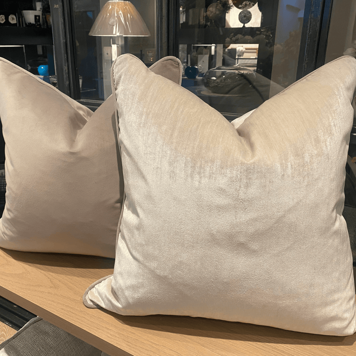 Beige Velvet Cushion - Sutherland Interiors