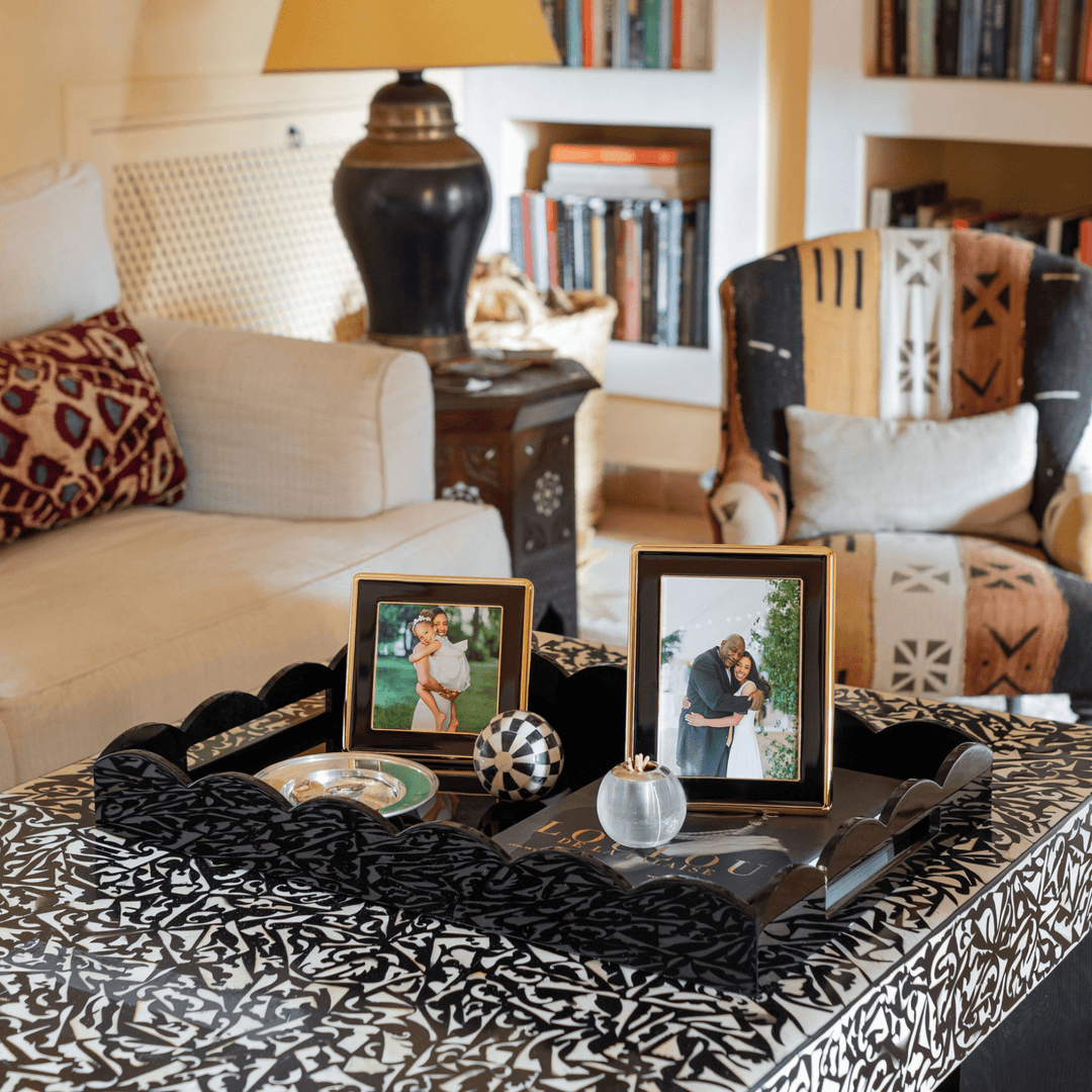 Black Enamel & Gold Frame - Sutherland Interiors