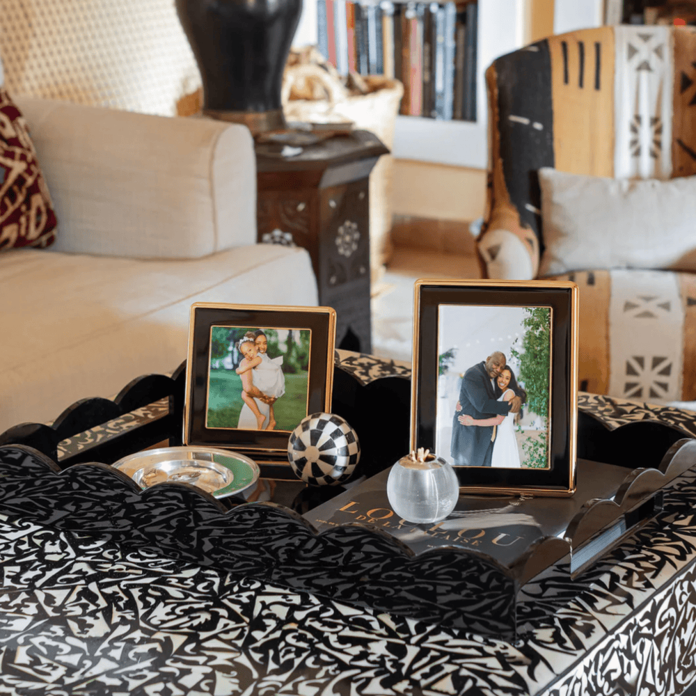 Black Enamel & Gold Frame - Sutherland Interiors