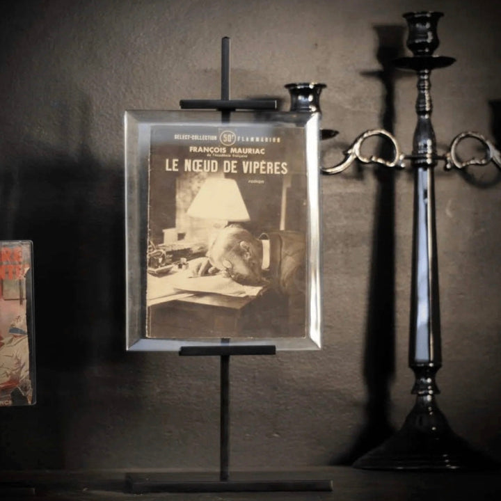 Black Metal Display Easel with Bevelled Glass - Sutherland Interiors