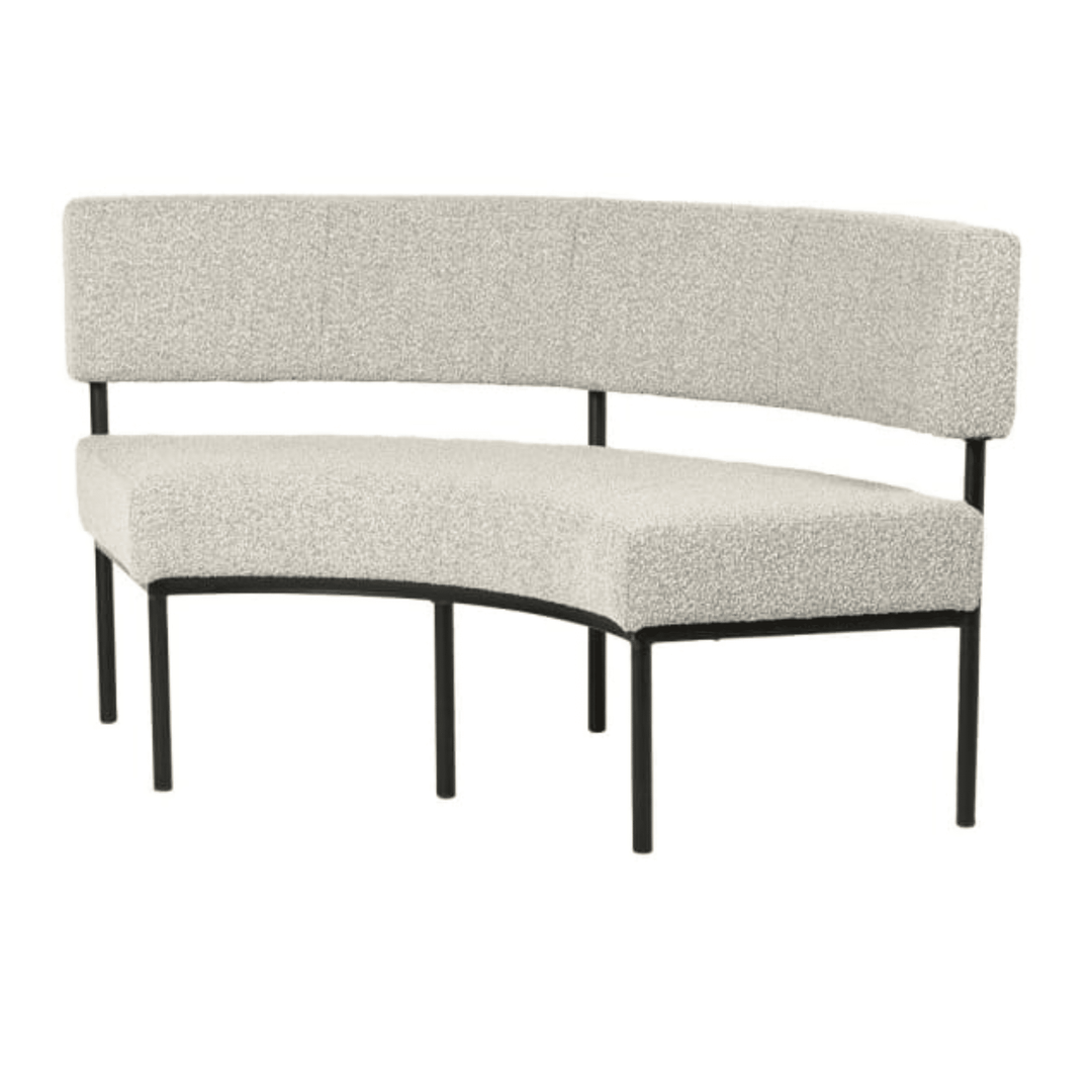 Boucle Curved Bench - Sutherland Interiors