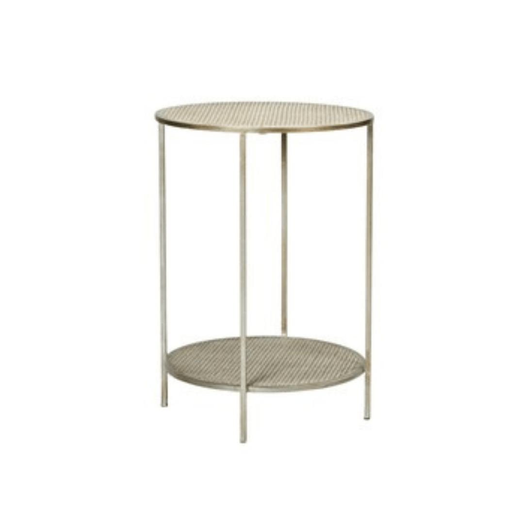 Brockwell Side Table Aged Silver/Rattan - Sutherland Interiors