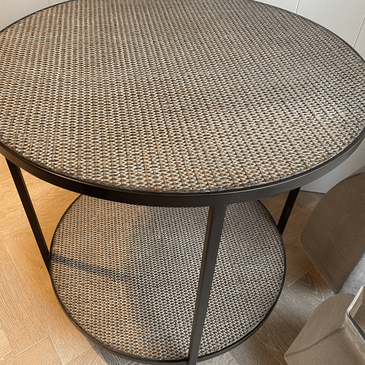 Bronson Side Table Rattan/Bronze - Sutherland Interiors