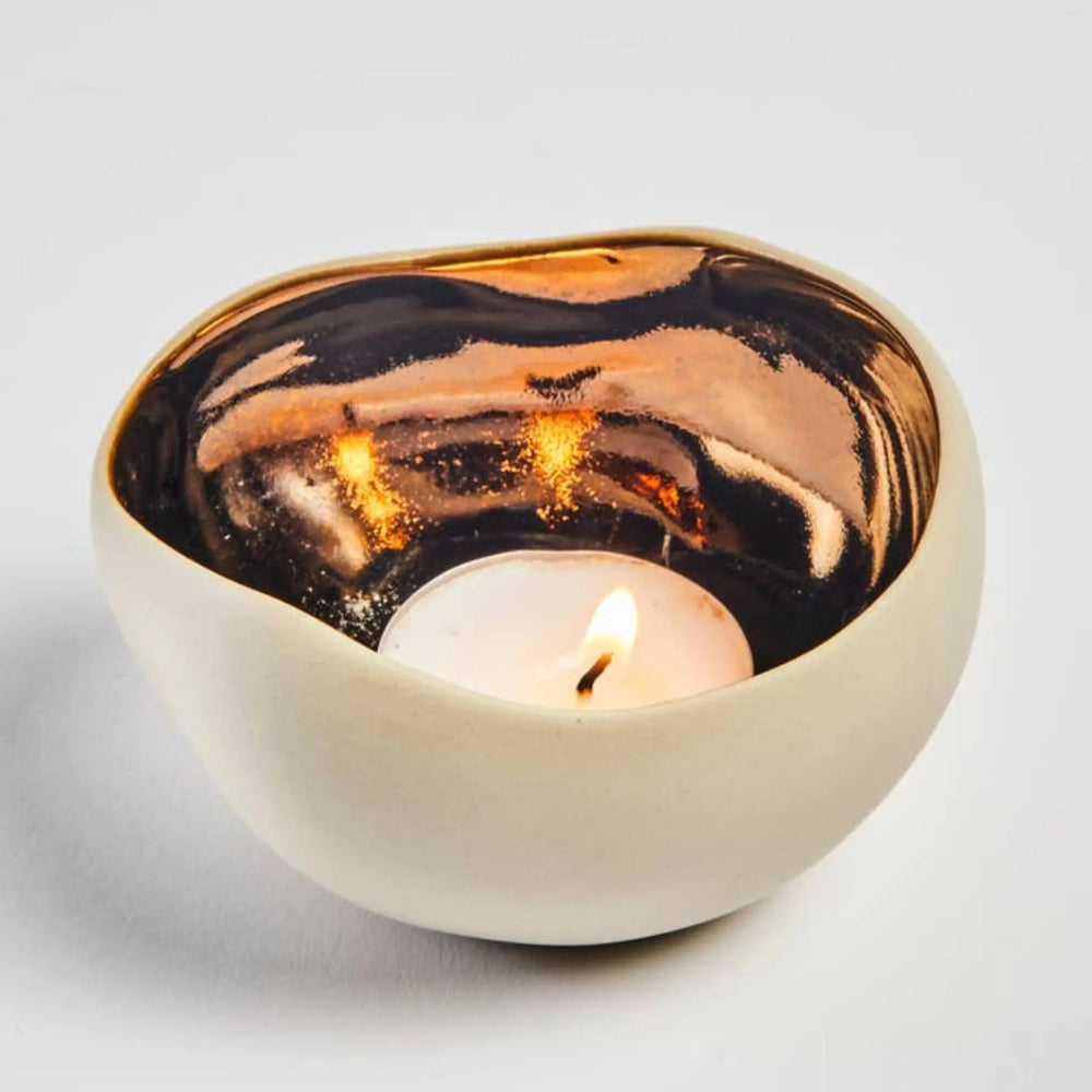 Bronze Ceramic Candle Holders - 3 Pieces - Sutherland Interiors