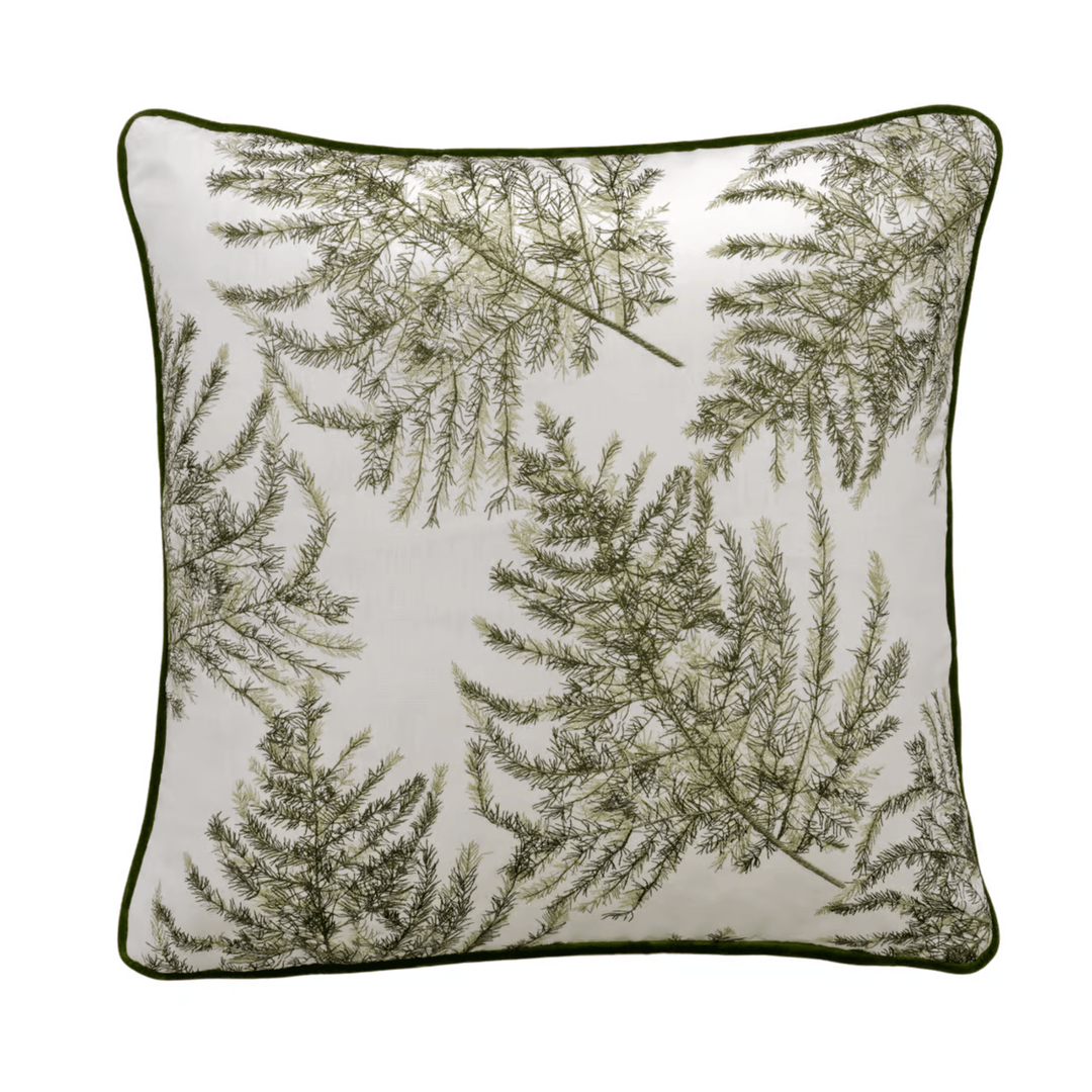 Brooklyn Leaf Embroidered Green Cushion - Sutherland Interiors