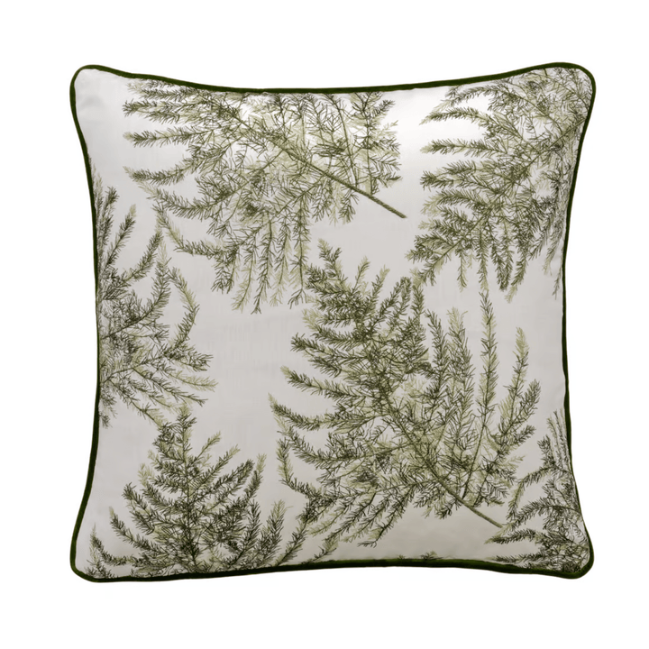 Brooklyn Leaf Embroidered Green Cushion - Sutherland Interiors