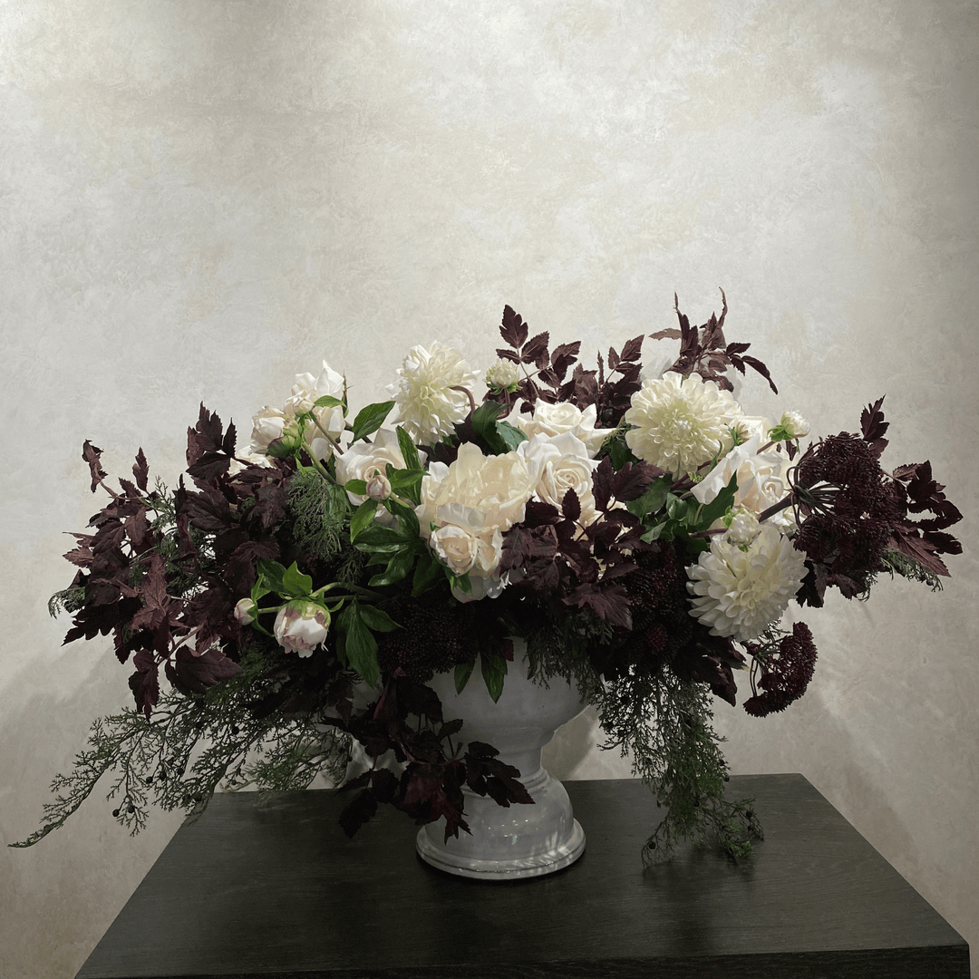 Burgundy & Ivory Floral Arrangement